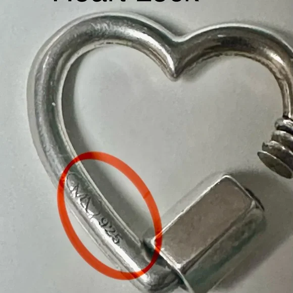 Marla Aaron Baby Drop Lock & Heart Lock Sterling - Picture 4 of 7